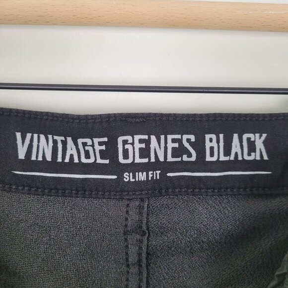 VGB Vintage Genes Black Size 34x30 Slim Fit Stretch French Terry Jeans Black NWT - Picture 13 of 13